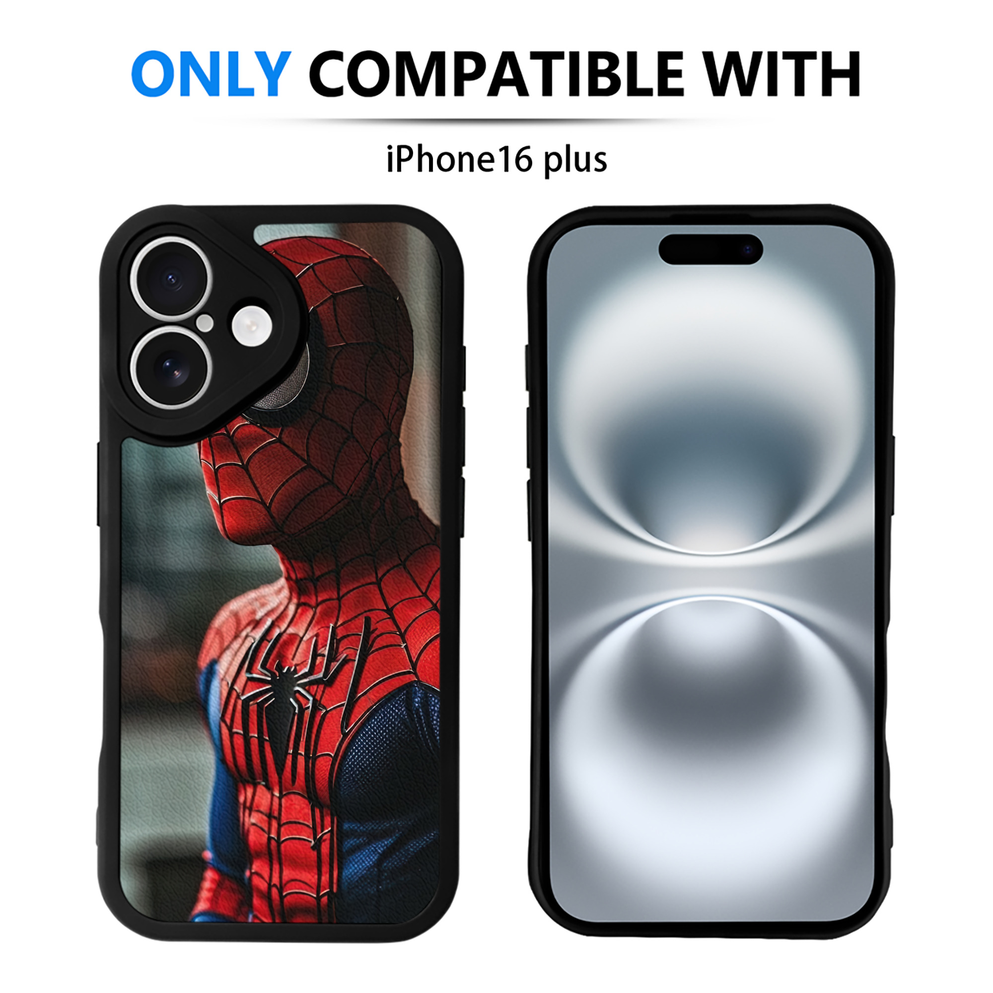（画像用） Spider Man スパイダーマン 【iPhone 16シリーズ対応】シリコンスマホケース（レザー調） 材質：シリコン